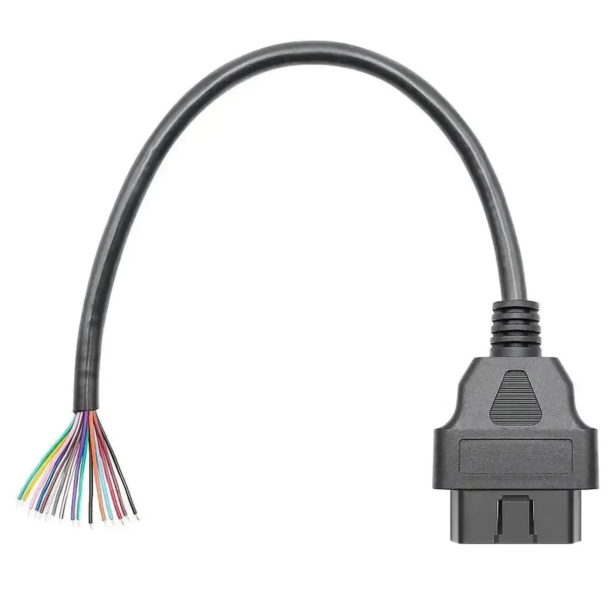 Conector OBD2 de 16 pines (Macho) con 16 Cables Abiertos (30 cm) | Accesorios