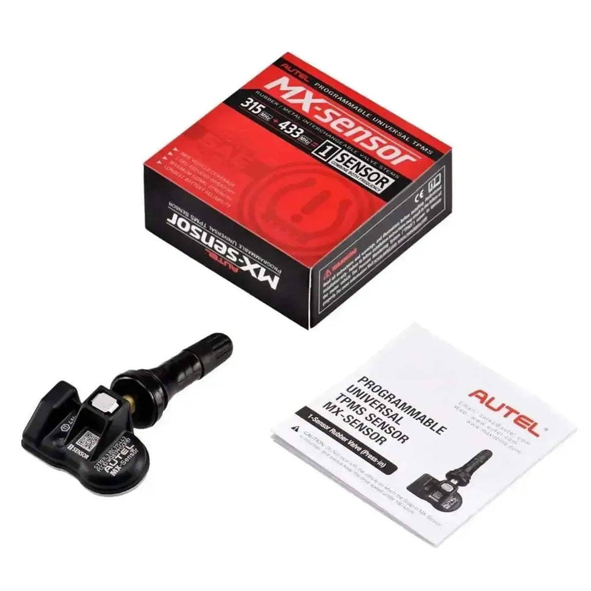 Sensor TPMS Autel MX-Sensor 315MHz+433MHz (Goma) | Sensor de presión de neumáticos (Inserción)