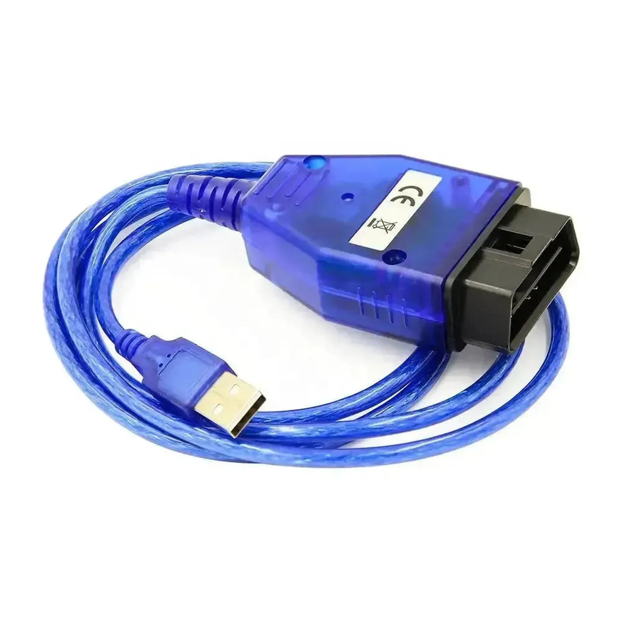 Cable de interfaz BMW K+DCAN OBD2 - USB (Switch) (Azul)