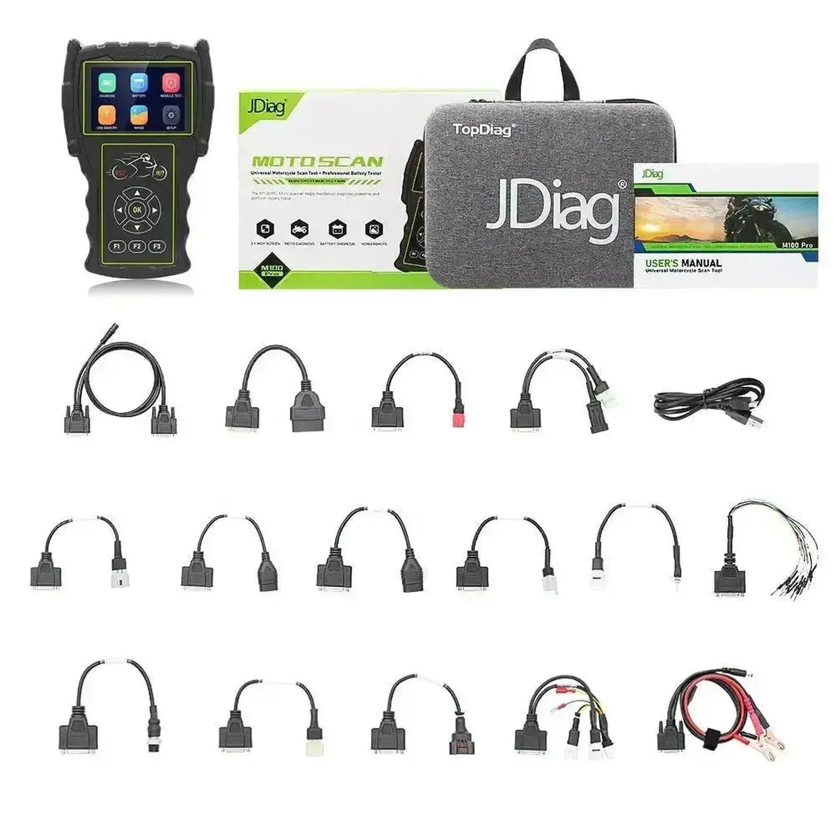 Escáner de Diagnóstico Completo JDiag M100 Pro para Motocicletas