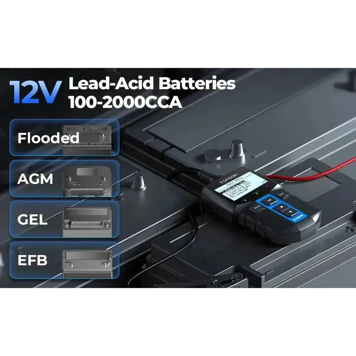 Topdon BT100W | Probador de baterías