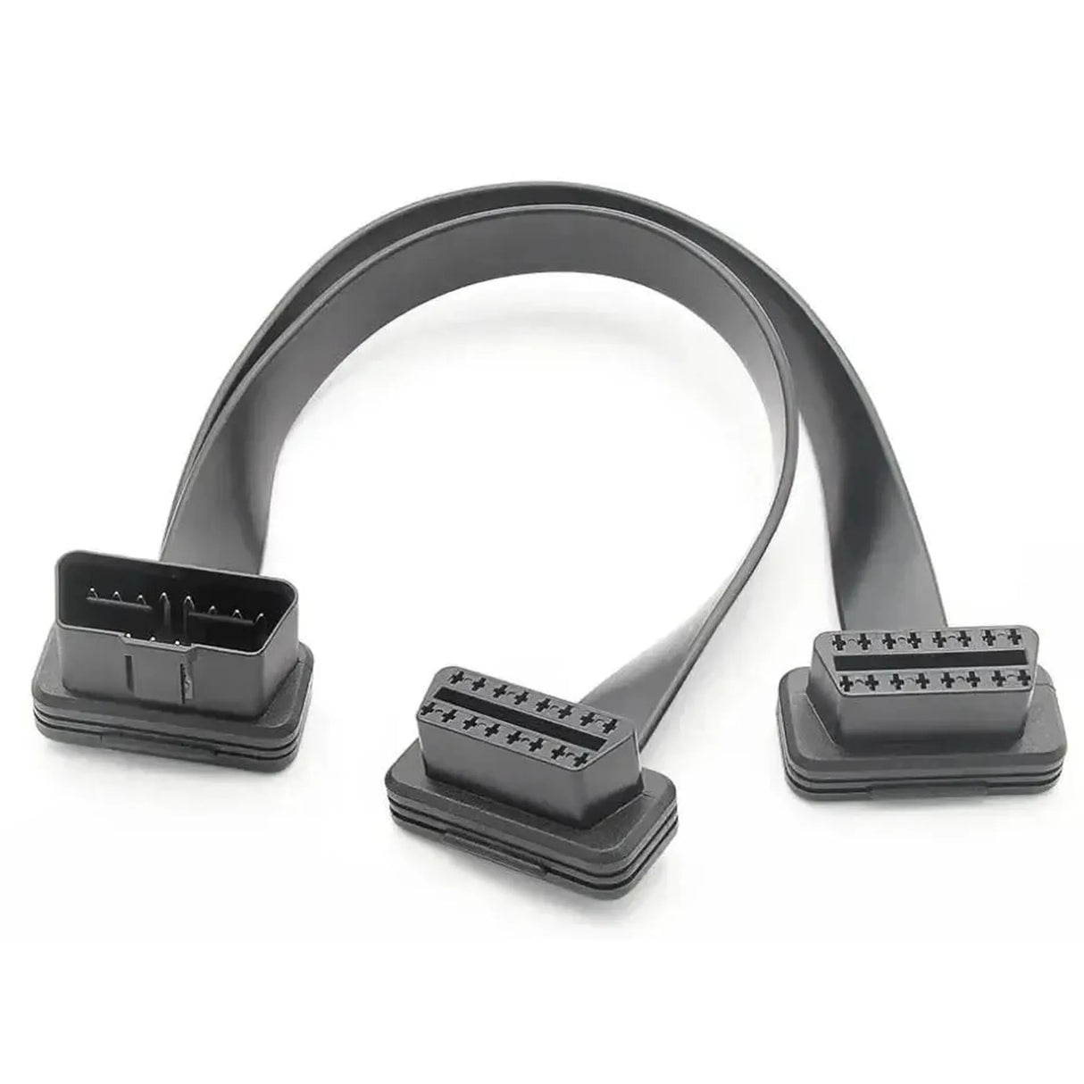 Cable de extensión y divisor OBD2 de 16 pines, plano, 2 piezas (30 cm) | Interfaz