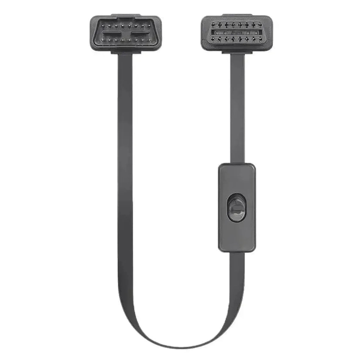 Cable de extensión OBD2 de 16 pines plano con interruptor (60 cm) | Interfaz