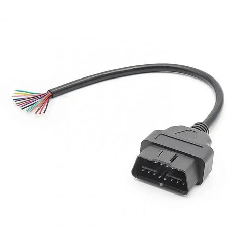 Conector OBD2 de 16 pines (Macho) con 16 Cables Abiertos (30 cm) | Accesorios