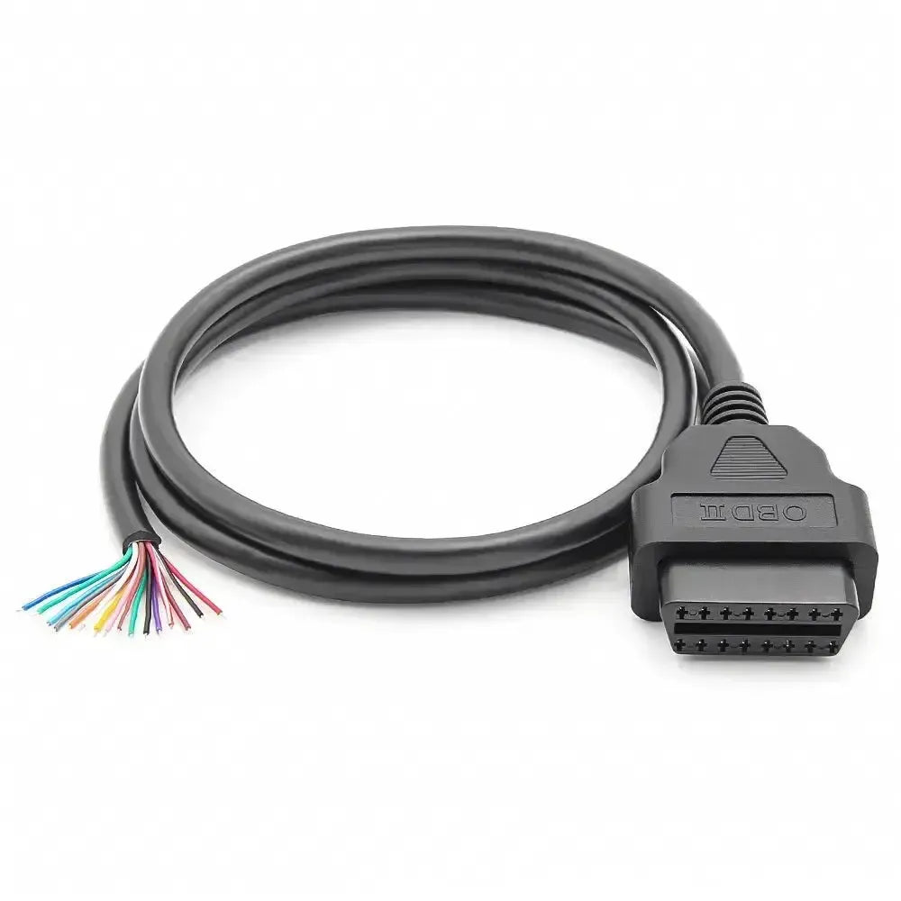 Puerto OBD2 de 16 pines (hembra) con 16 cables abiertos de extremo – 100 cm