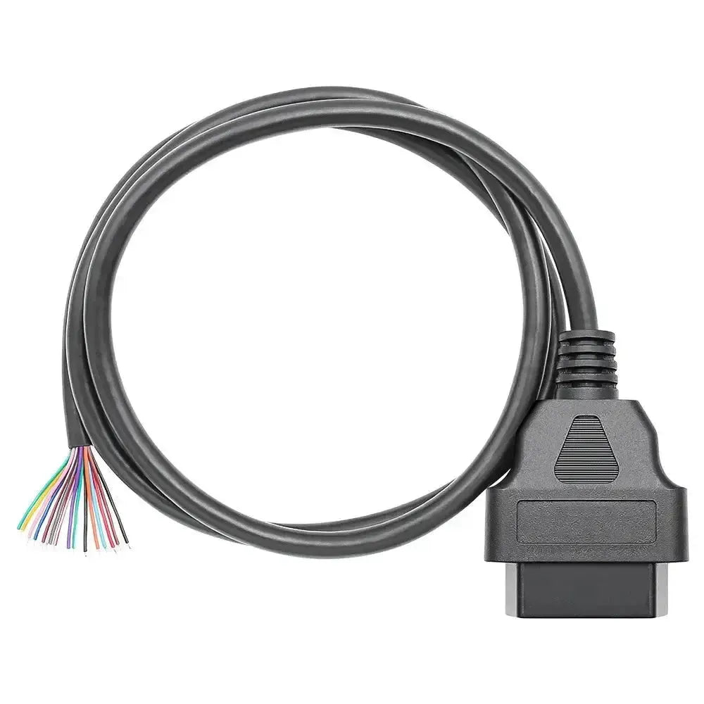 Puerto OBD2 de 16 pines (hembra) con 16 cables abiertos de extremo – 100 cm