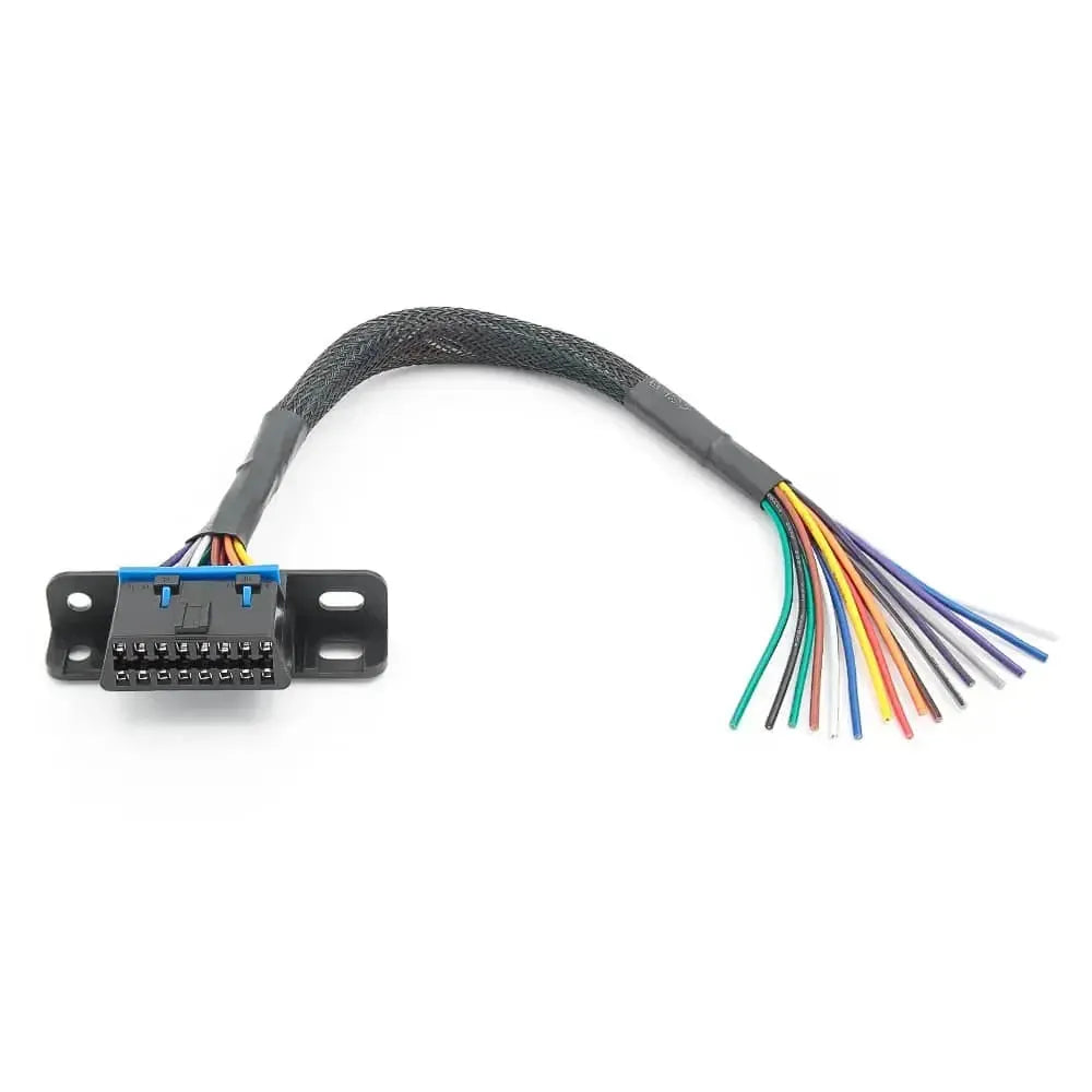 Puerto OBD2 universal de 16 pines (hembra) – cables abiertos de 30 cm
