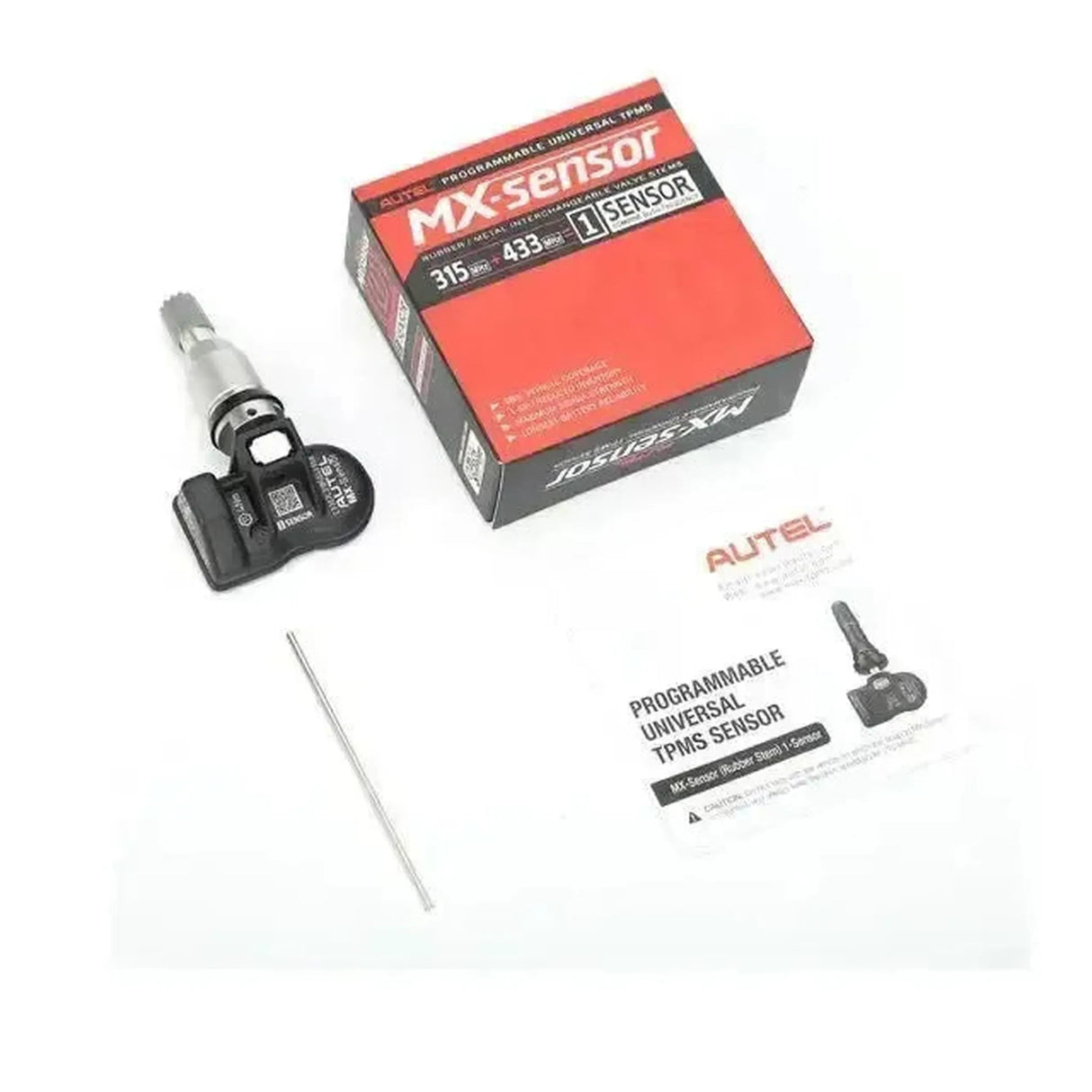 Sensor TPMS Autel MX-Sensor 315MHz+433MHz (Aluminio) | Sensor de presión de neumáticos (Inserción)