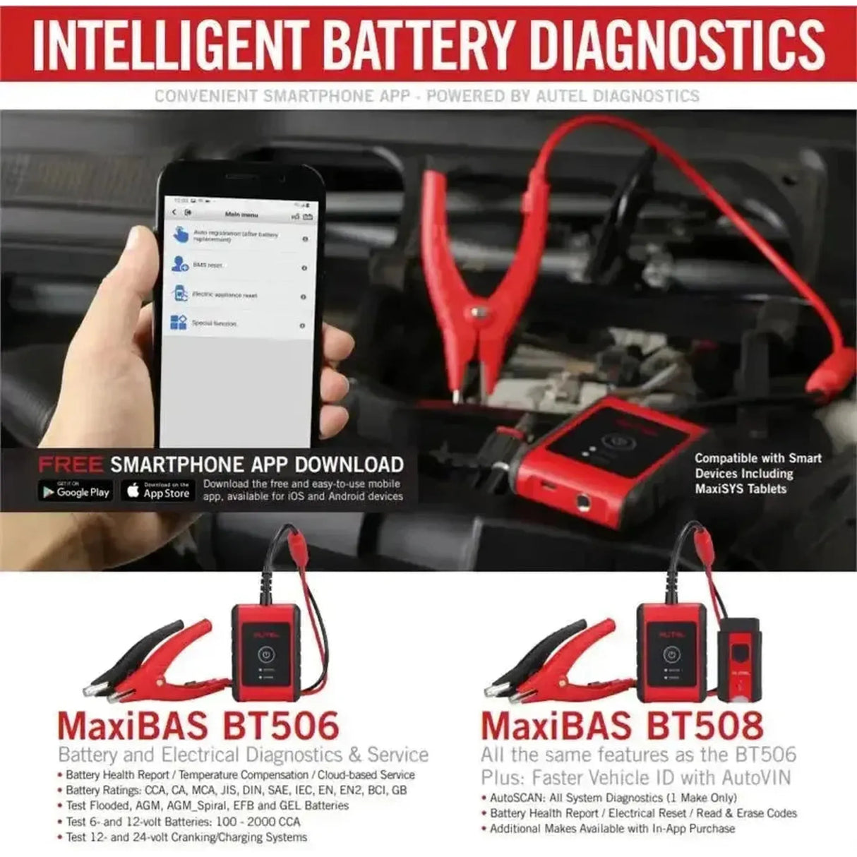 Autel MaxiBas BT506 | Probador de Baterías
