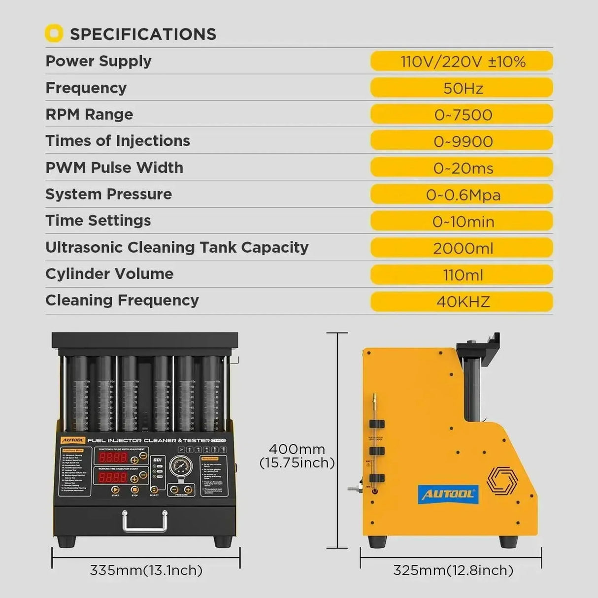 Autool CT400 | Probador de inyectores