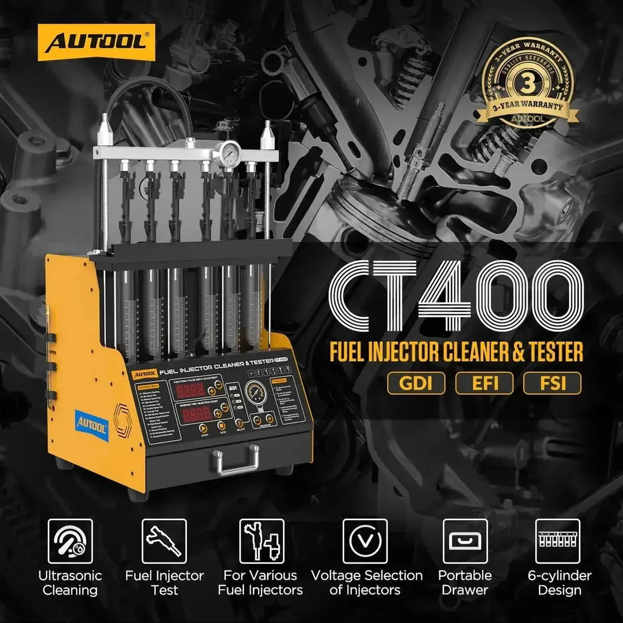 Autool CT400 | Probador de inyectores