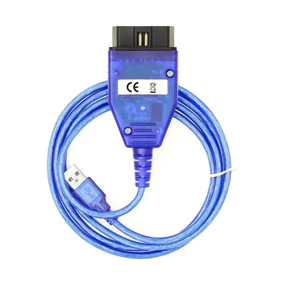 BMW K+DCAN OBD2 - Cable de interfaz USB conmutador azul