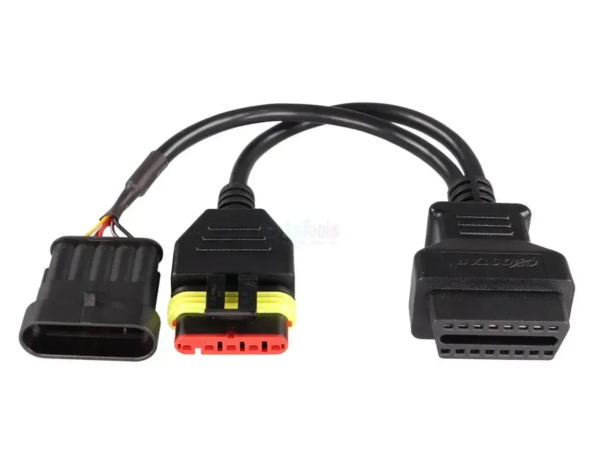 OBDSTAR (M047) | Vespa 5+5 pines OBD – 16 pines OBD2 Cable adaptador | Motocicleta