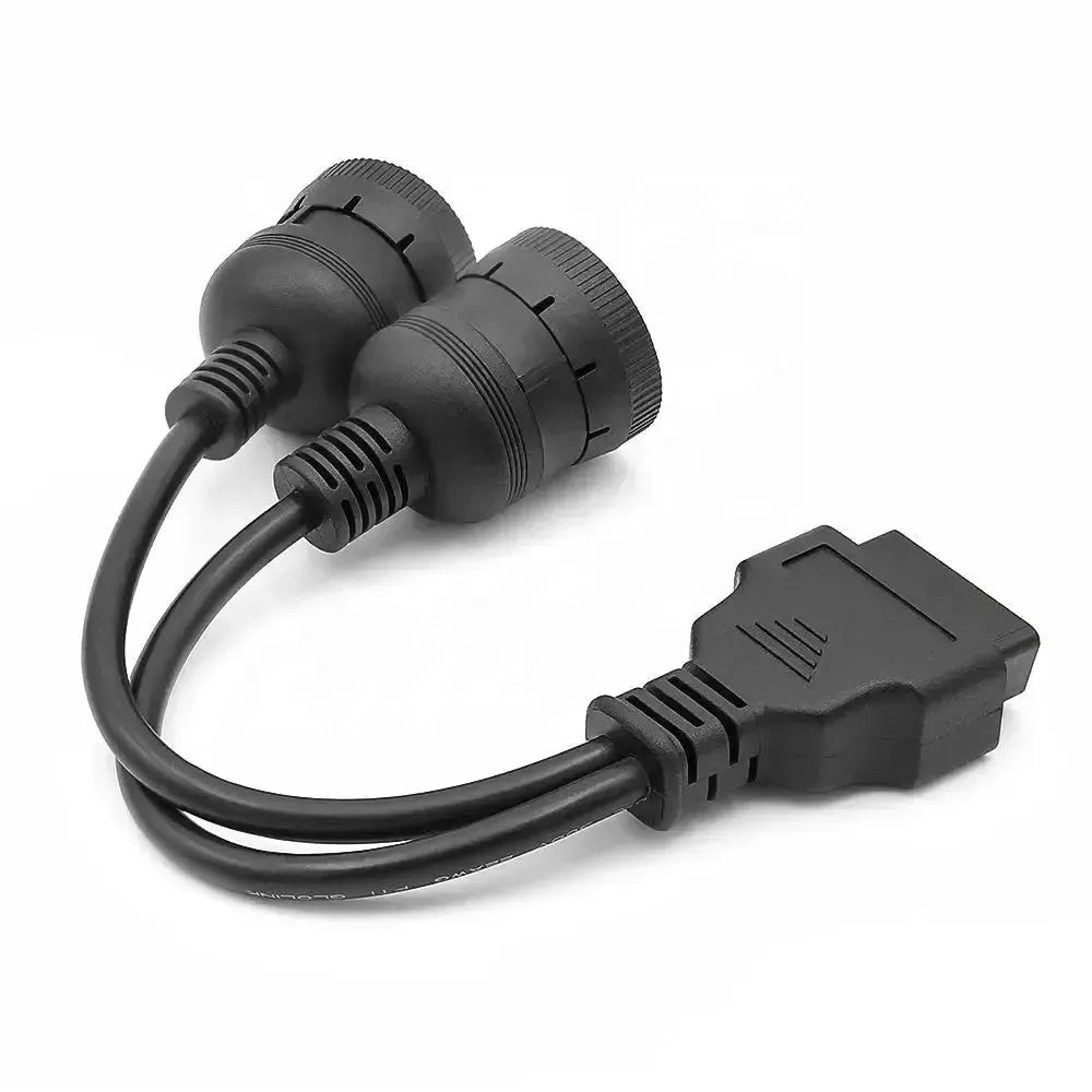Cable adaptador universal 6 pines J1708 + 9 pines J1939 - 16 pines OBD2 para vehículos industriales y de trabajo
