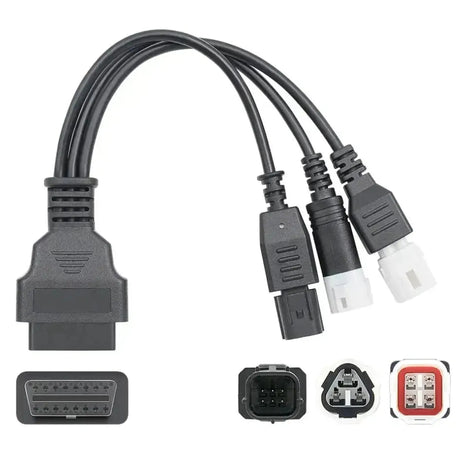 Cable adaptador OBD2 Yamaha 3+4+6-pins - 16-pins | Motocicleta