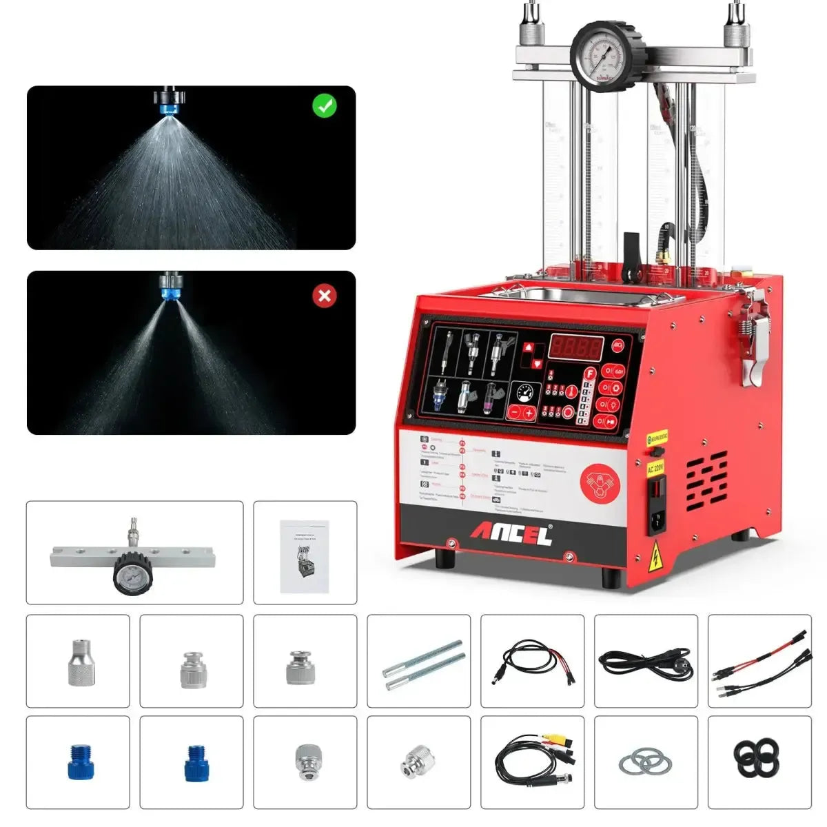 Ancel AJ400 Probador de Inyectores de Gasolina GDI