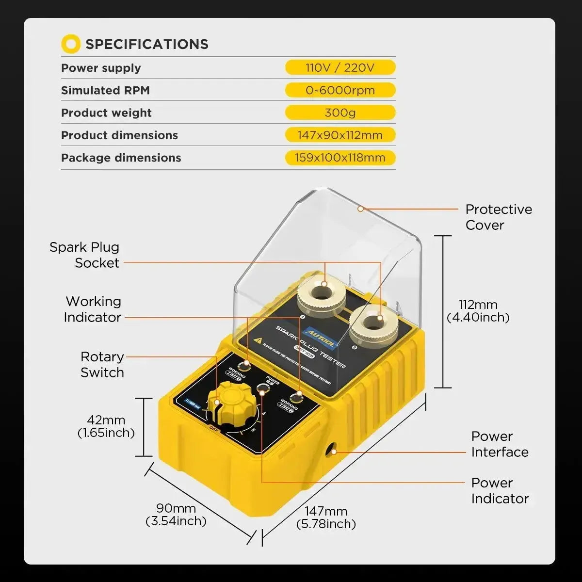 Autool SPT105 Probador de bujías