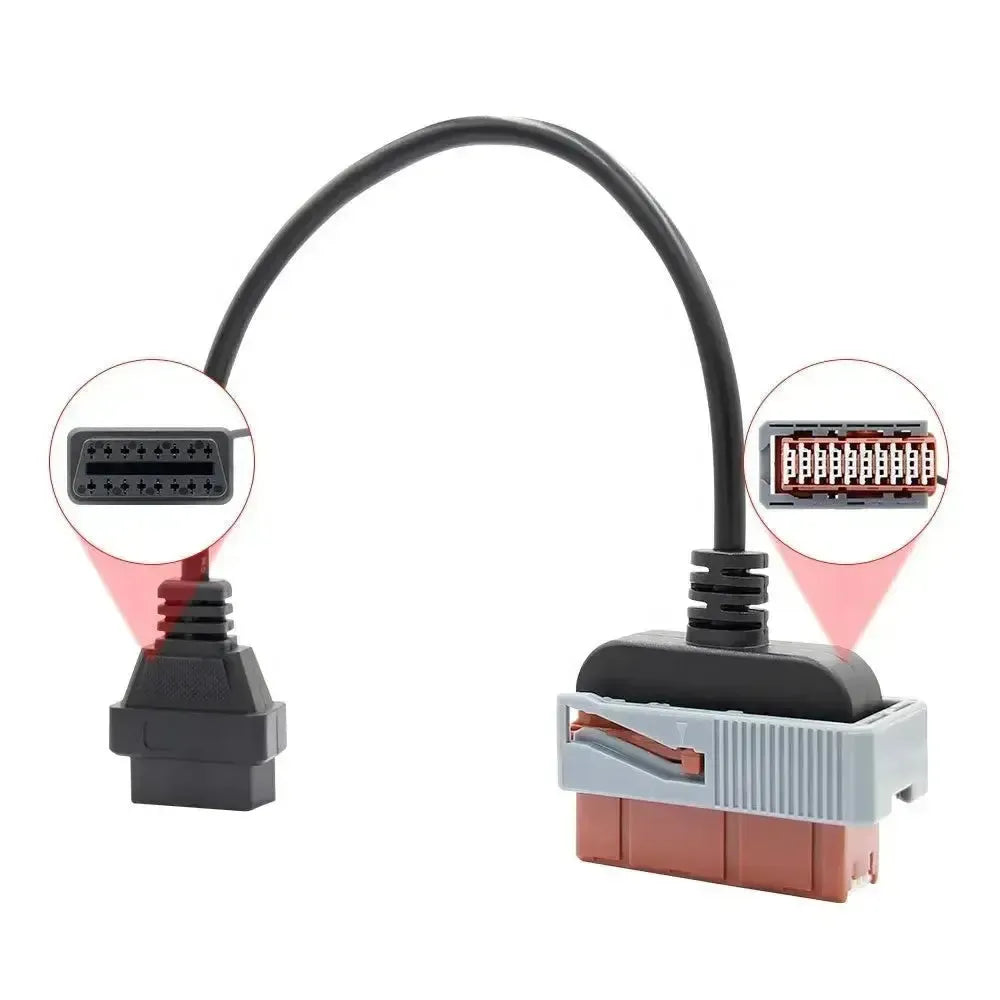 Citroën/Peugeot Cable adaptador de 30 pines OBD1 a 16 pines OBD2 | Coche de pasajeros