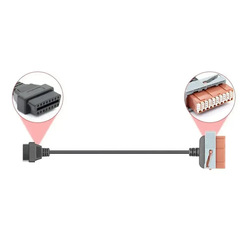 Citroën/Peugeot Cable adaptador de 30 pines OBD1 a 16 pines OBD2 | Coche de pasajeros