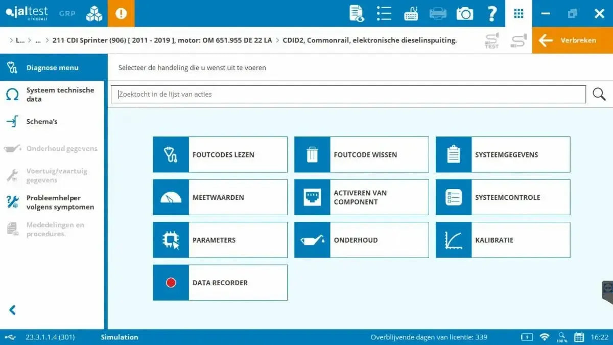 Jaltest LCV (Vehículo Comercial Ligero) Herramienta de diagnóstico