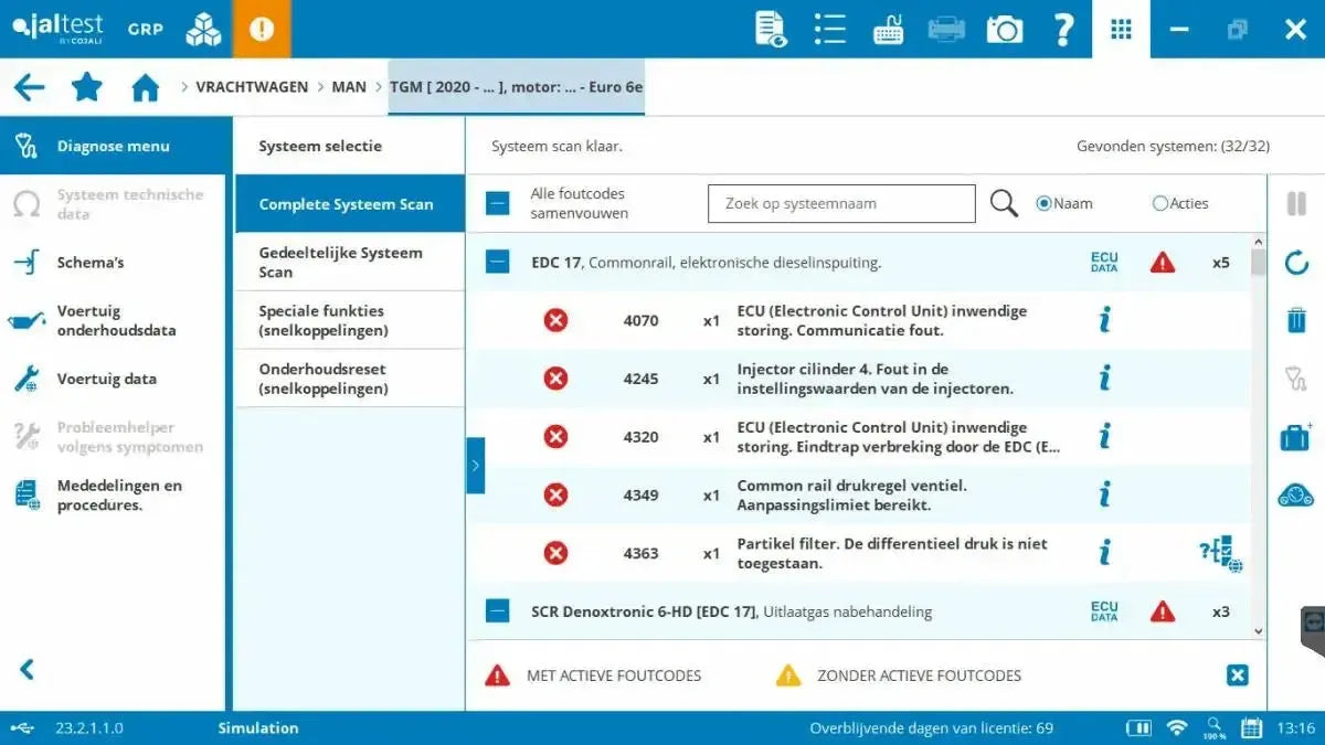 Jaltest CV (Vehículos Comerciales) Herramienta de diagnóstico