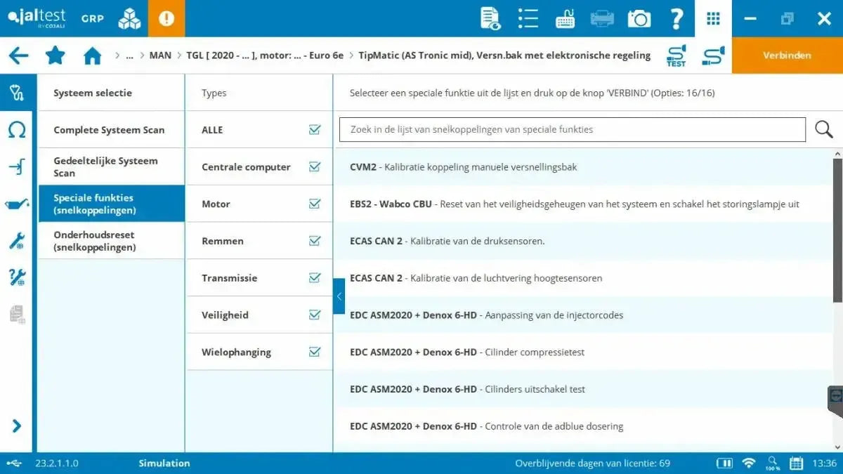 Jaltest CV (Vehículos Comerciales) Herramienta de diagnóstico