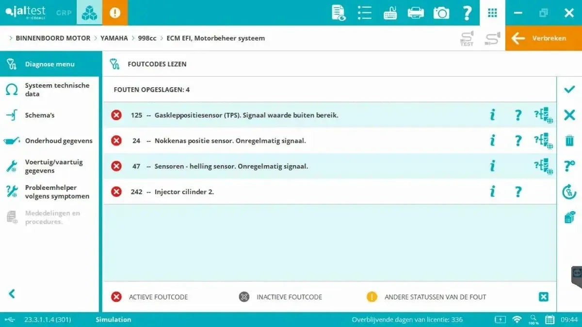 Jaltest Marine (Intraborda) Herramienta de diagnóstico