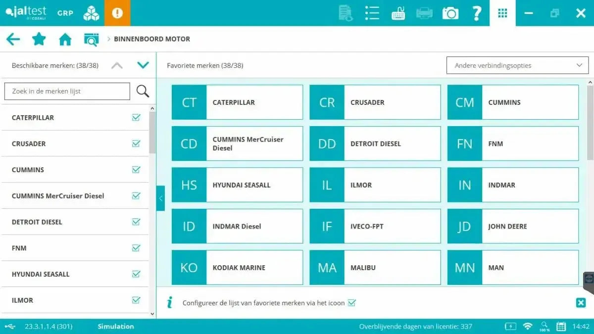 Jaltest Marine (Intraborda) Herramienta de diagnóstico