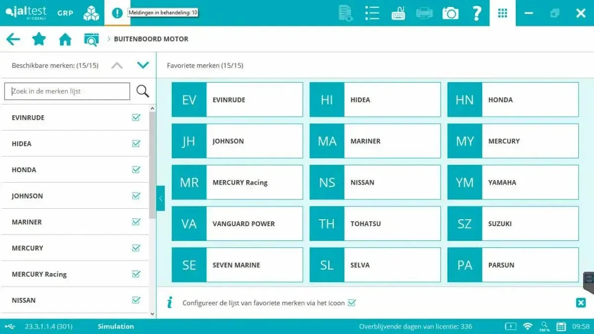 Jaltest Marine (Fuera de borda) Herramienta de diagnóstico