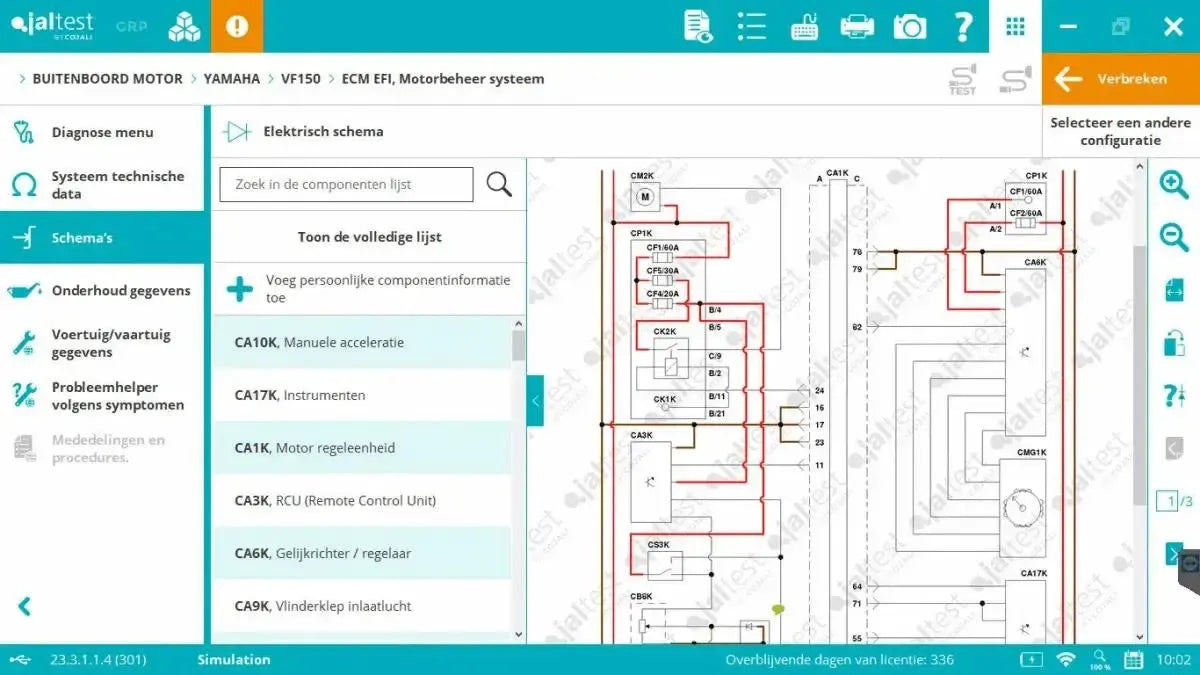 Jaltest Marine (Fuera de borda) Herramienta de diagnóstico