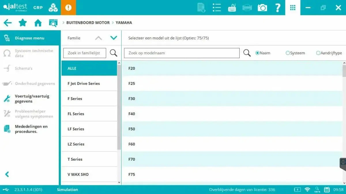 Jaltest Marine (Fuera de borda) Herramienta de diagnóstico