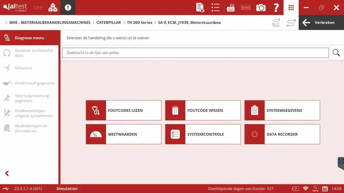 Jaltest MHE (Material Handling Equipment) Herramienta de diagnóstico