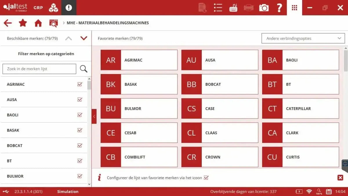 Jaltest MHE (Material Handling Equipment) Herramienta de diagnóstico