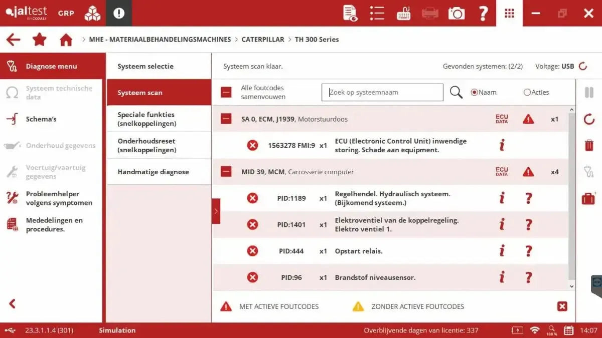 Jaltest MHE (Material Handling Equipment) Herramienta de diagnóstico