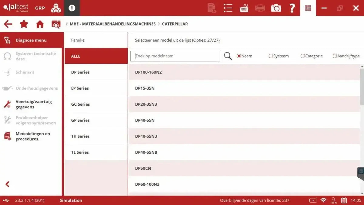 Jaltest MHE (Material Handling Equipment) Herramienta de diagnóstico