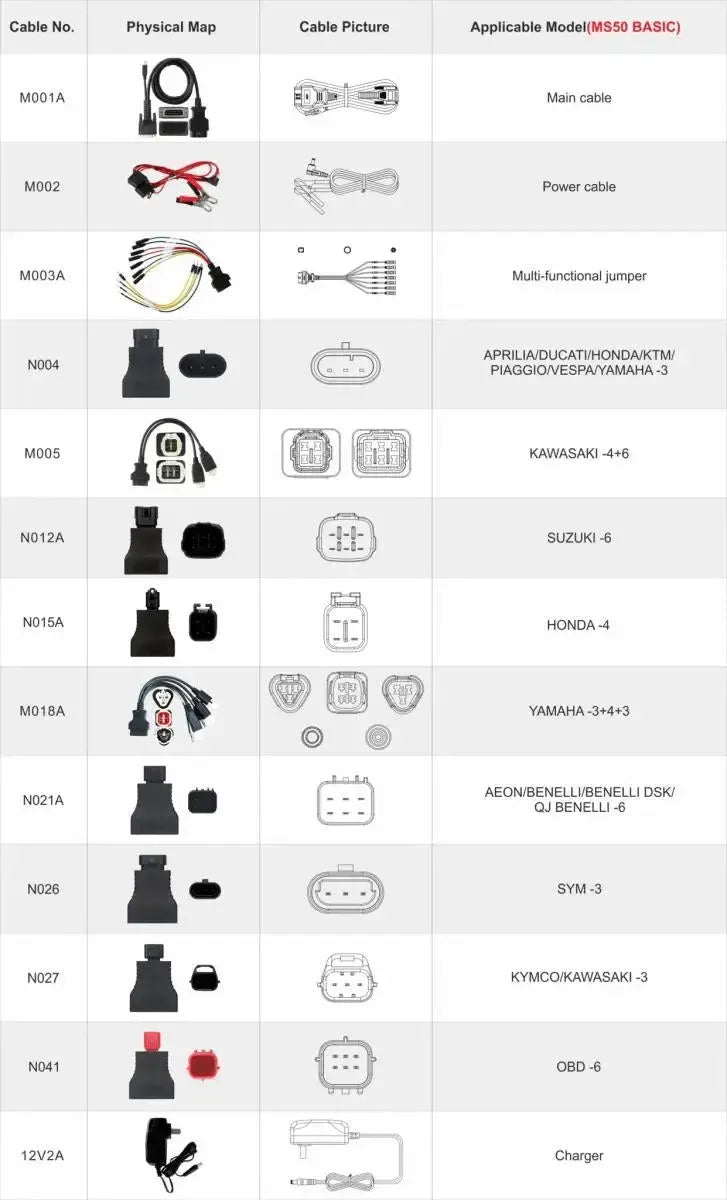OBDSTAR MS50 Básico Herramienta de diagnóstico para Motocicleta/Snorfiets