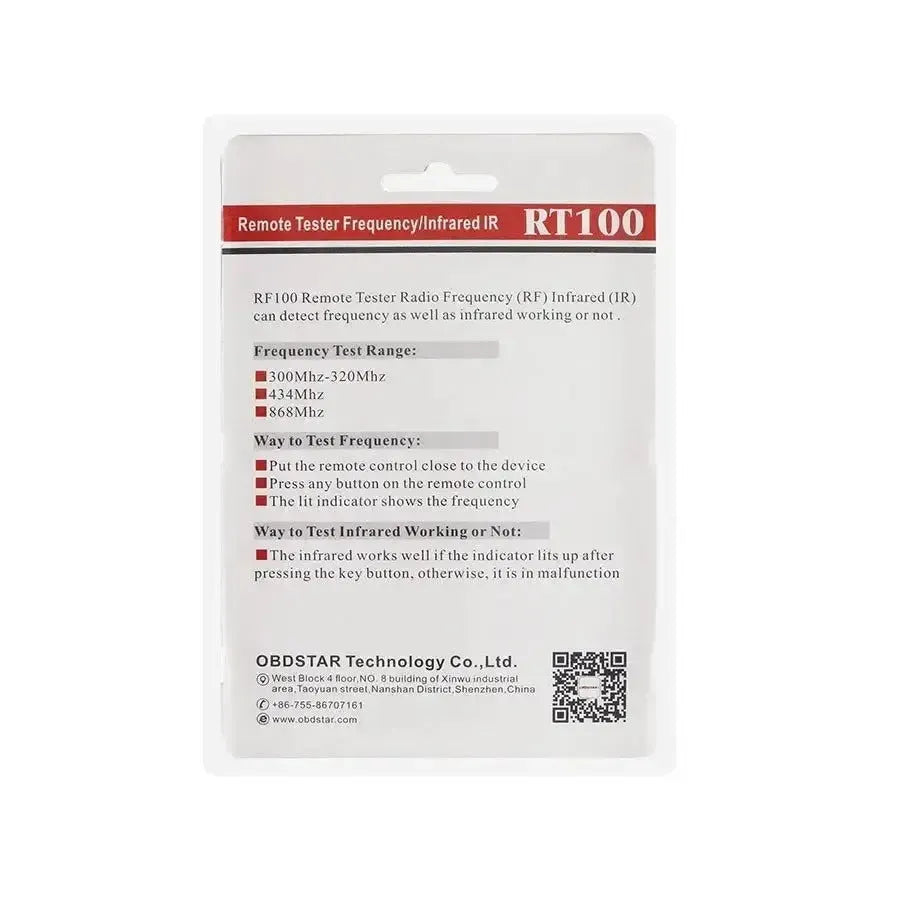 Probador infrarrojo de frecuencia de llave OBDSTAR RT100
