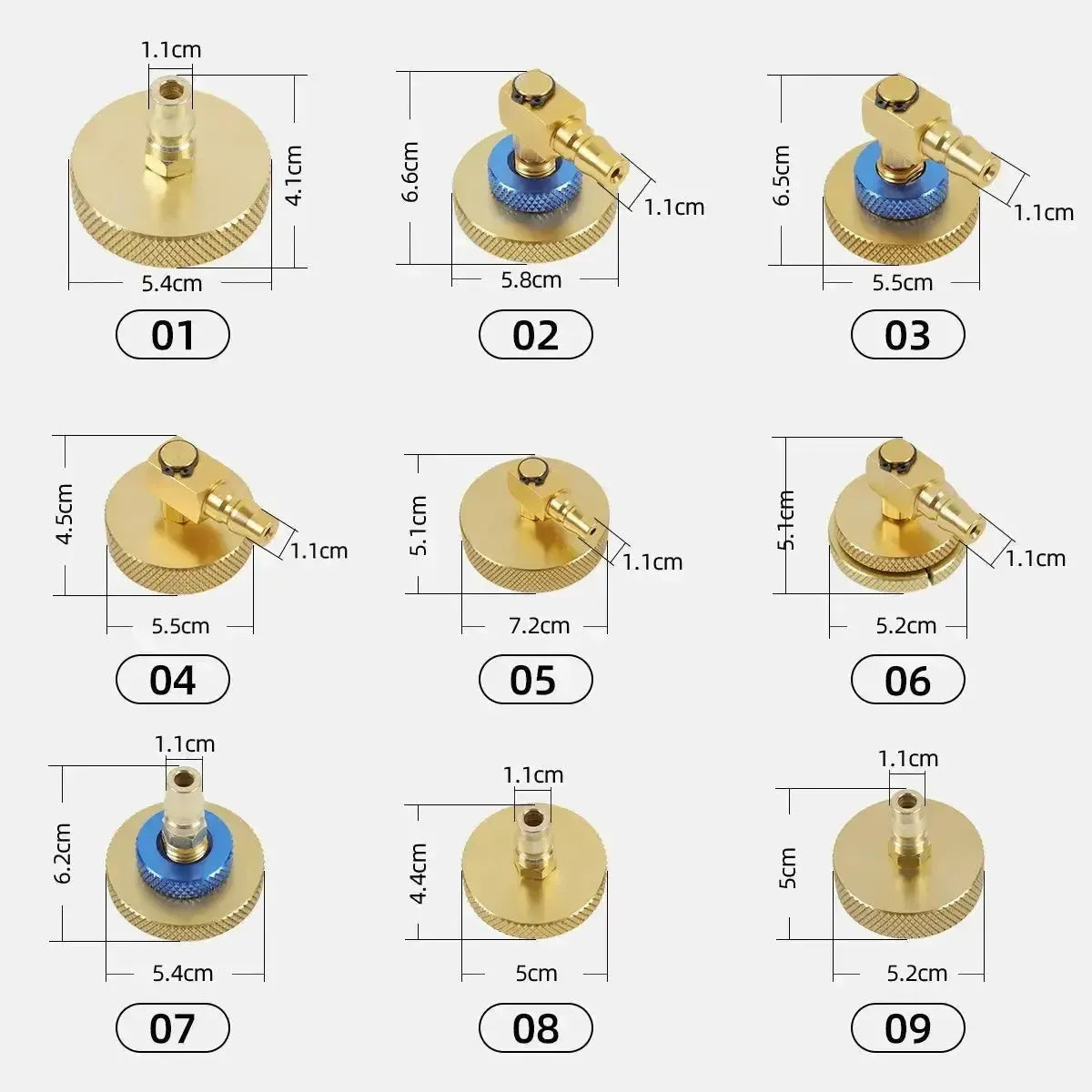 Juego de adaptadores para depósito de líquido de frenos 17 piezas