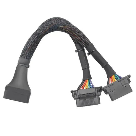 Cable divisor y prolongador universal de nylon OBD2 de 16 pines, 2 piezas (30 cm)