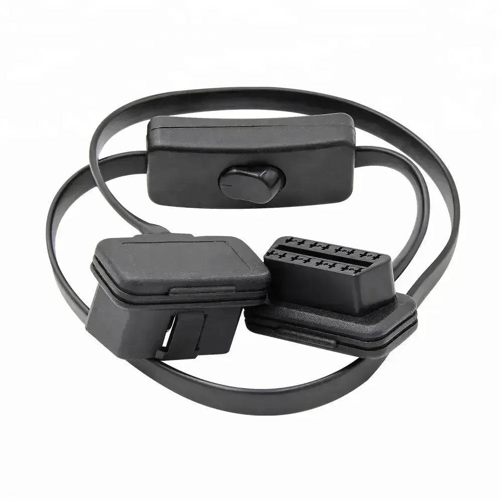 Universal (A0055) | Cable de extensión plano OBD2 de 16 pines con interruptor (60 cm) | Interfaz