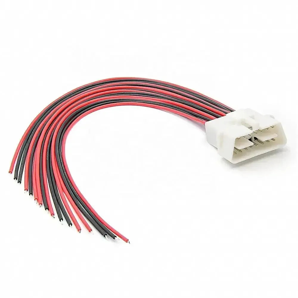 Conector OBD2 universal de 16 pines (macho) con 16 cables abiertos – 30 cm