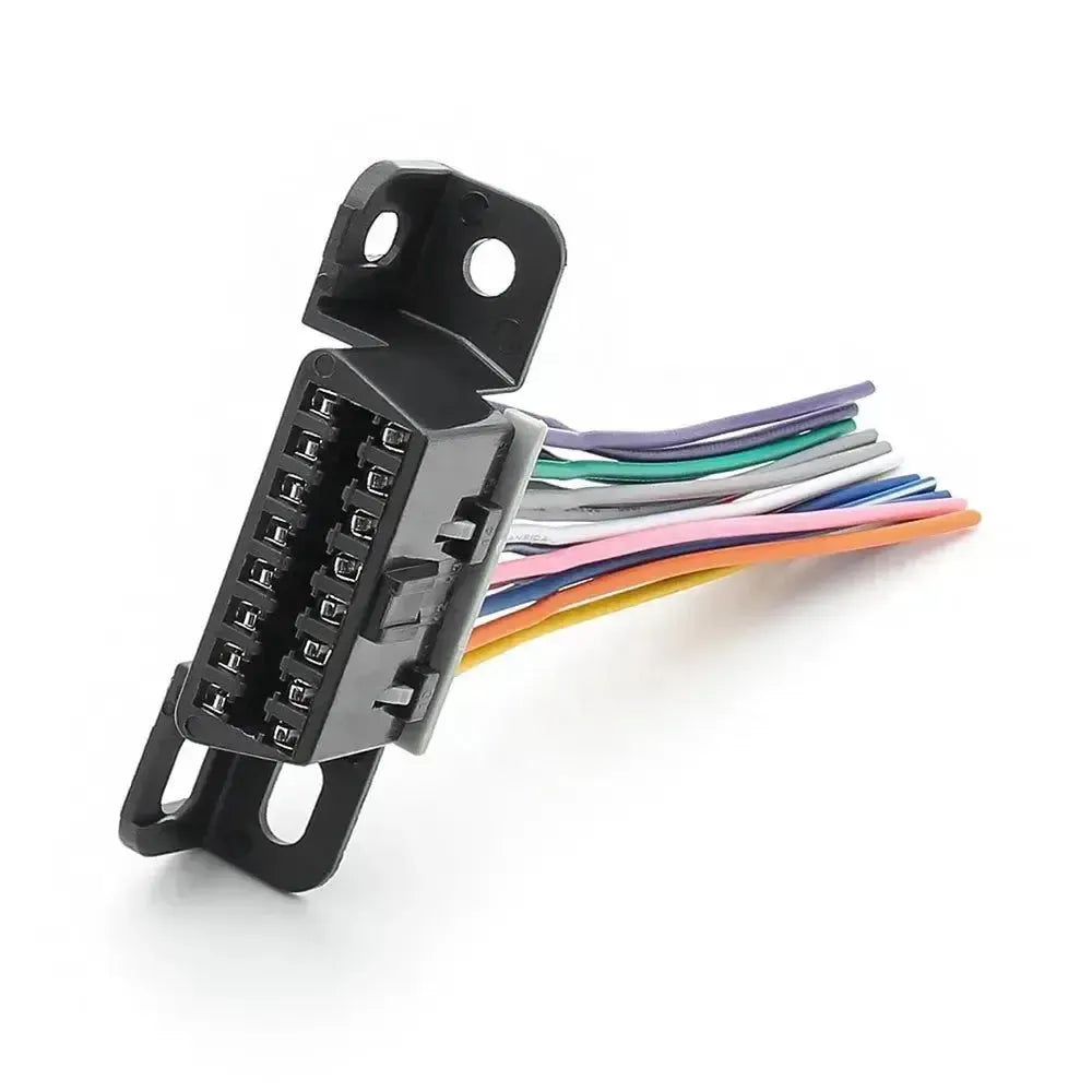 Puerto OBD2 universal de 16 pines (hembra) con 16 cables de extremo abierto - 10 cm