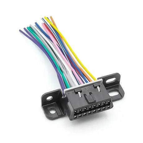Puerto OBD2 universal de 16 pines (hembra) con 16 cables de extremo abierto - 10 cm