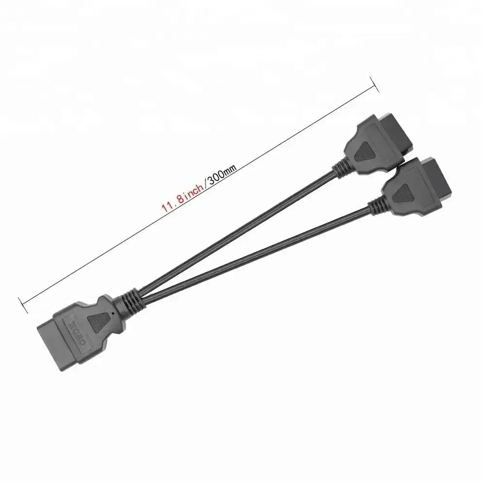 Cable divisor prolongador universal OBD2 de 16 pines, 2 piezas (30 cm)
