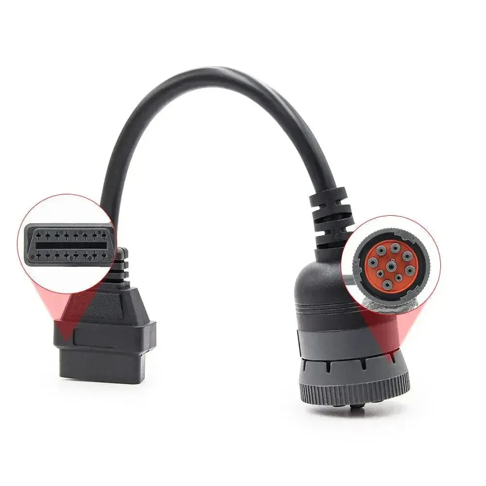 Cable adaptador universal de 9 pines J1939 a 16 pines OBD2 – Vehículo industrial y de trabajo