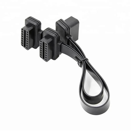 Cable divisor y prolongador plano universal OBD2 de 16 pines completo 2 piezas (30 cm)