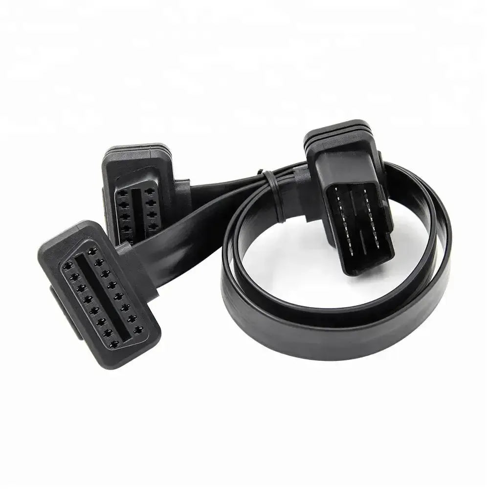 Cable divisor y prolongador plano universal OBD2 de 16 pines completo 2 piezas (30 cm)