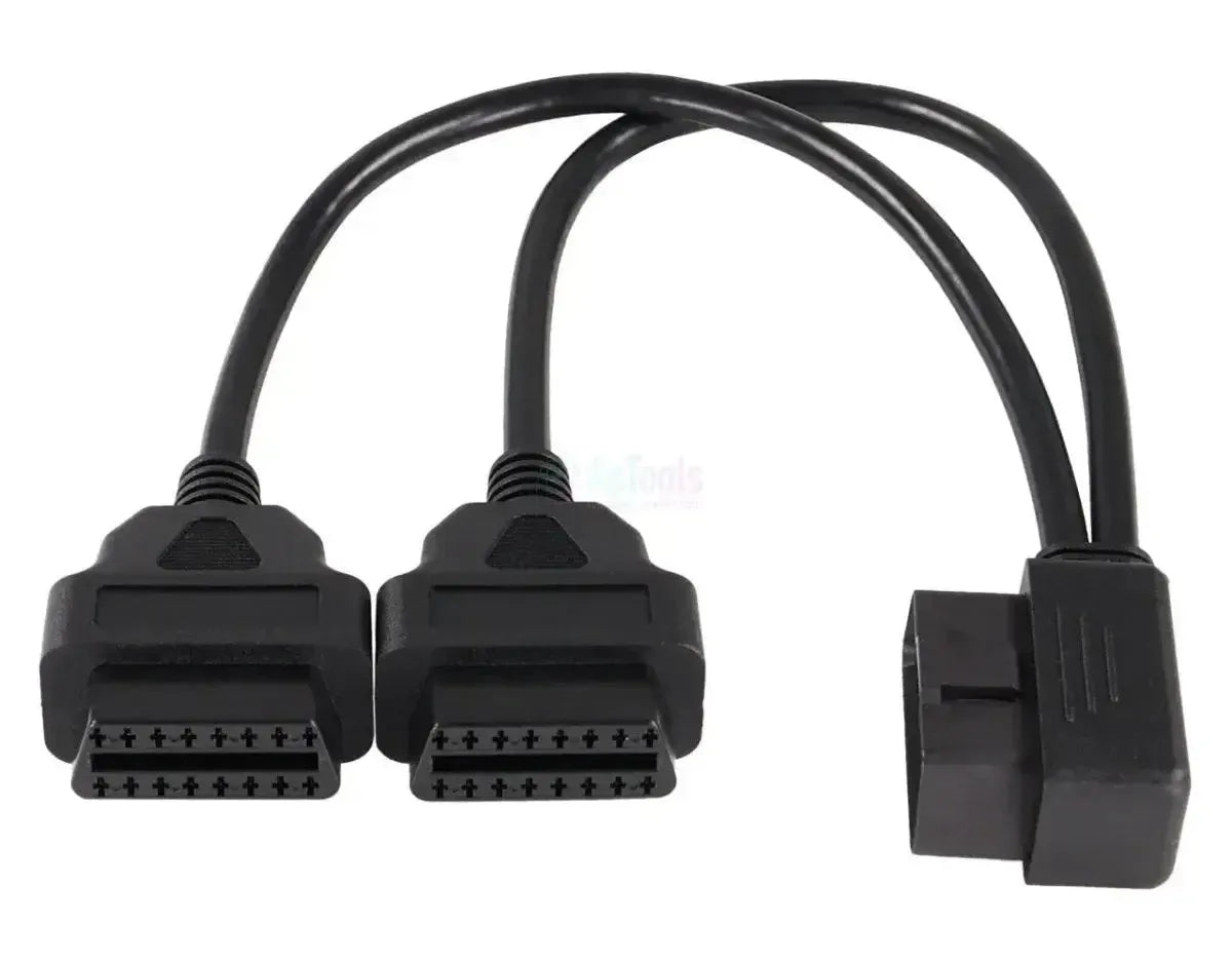 Cable divisor y prolongador universal plano OBD2 de 16 pines, 2 piezas, 30 cm