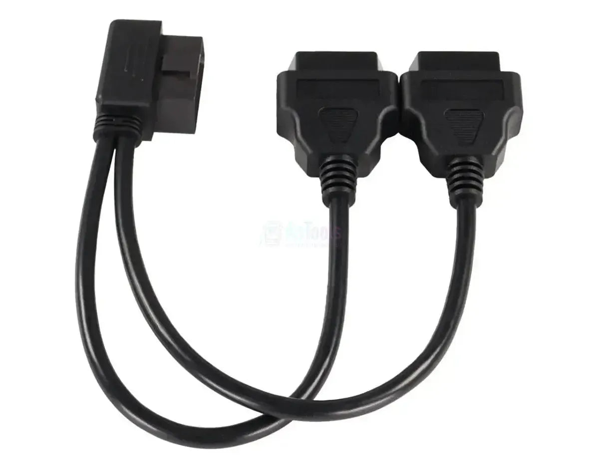 Cable divisor y prolongador universal plano OBD2 de 16 pines, 2 piezas, 30 cm