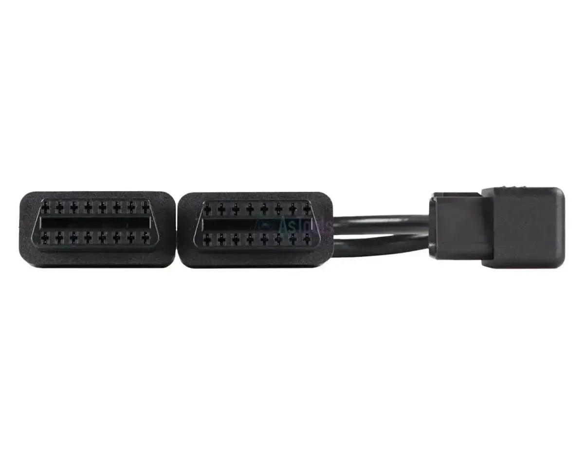 Cable divisor y prolongador universal plano OBD2 de 16 pines, 2 piezas, 30 cm